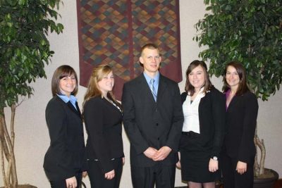 2011 VT Dairy Challenge Team  L-R: Brittany Willing, Holly Weeks, Brandon Moyer, Laurel Moore, and Rachel Smith