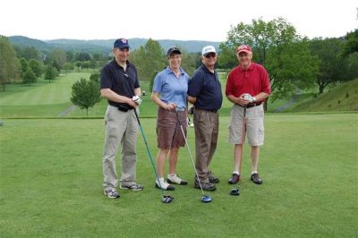 Virginia Tech - Maroon. Pictured left to right: Mike Barnes, Jr., Katharine Knowlton, Frank Gwazdauskas, David Ford.