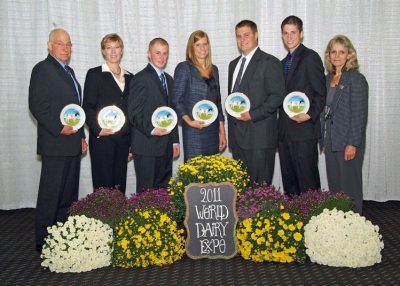 2011 Judging Team--World Dairy Expo--Team A--pictured L to R: Dr. Michael Barnes, Dr. Katharine Knowlton, Cody Pearson, Carissa Doody, Austin Schwartzbeck and Jason Zimmerman.