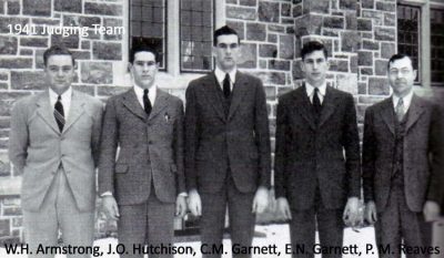 1941 Judging Team-W.H. Armstrong, J.O. Hutchison, C.M. Garnett, E.N. Garnett, P.M. Reaves