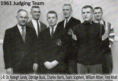 1961 Judging Team-Dr. Raleigh Sandy, Eldridge Busic, Charles Harris, Evans Scyphers, William Altizer, Fred Ahalt