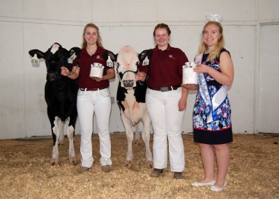 Experienced Champions: L-R Shelby Iager-Reserve Experienced Champion; Elizabeth Menard-Experienced Champion; Cassidy Lam-Virginia Dairy Princess